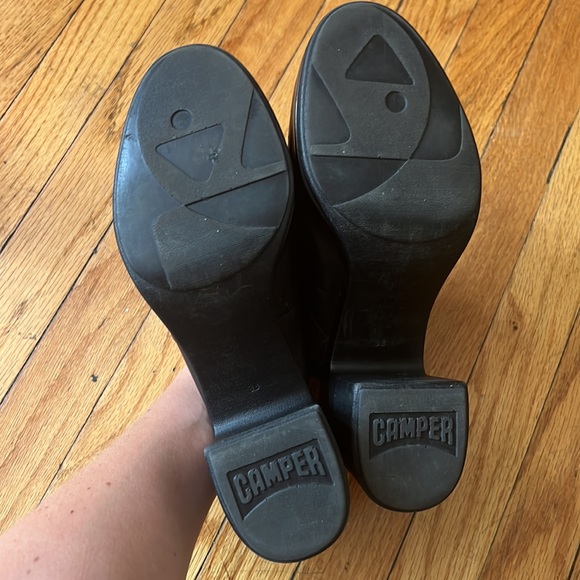 Black Leather Camper Mules - Picture 5 of 5